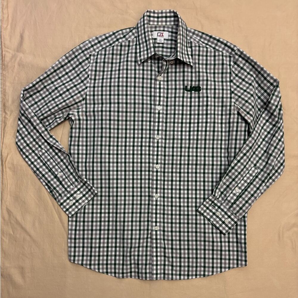 Cutter & Buck University of Alabama Birmingham Plaid Men's Shirt Size Small